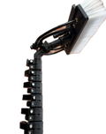 30 ft carbon fiber water-fed pole with section clamps, shown with brush attached