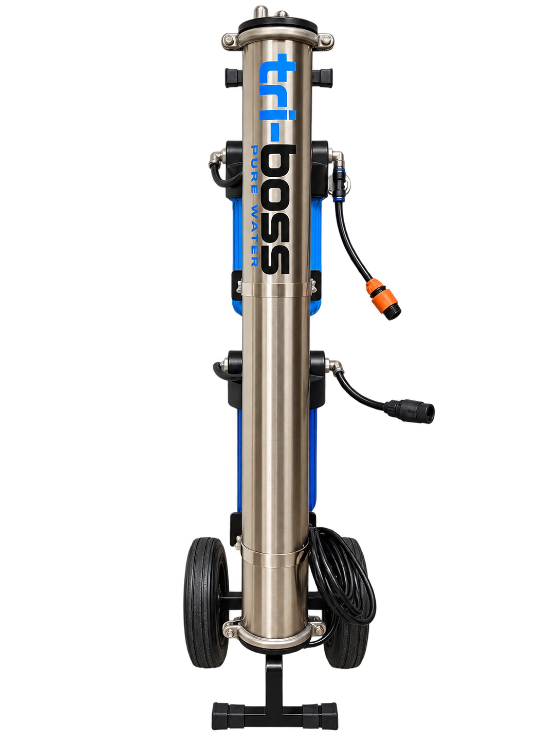 3-stage RO/DI pure water system on a rolling cart