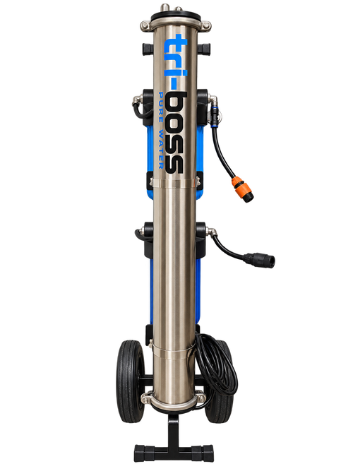 3-stage RO/DI pure water system on a rolling cart